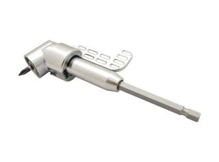 Extension socket holder adapter for screwdriver power tool - 105° angle - 1/4" hexagonal bit - magnetic