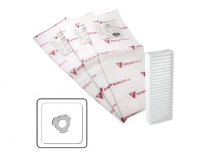 Heavy duty electrostatic filter bag - 3 notches - set of 3 with 1 carbon dust filter included - 5 gal (22 l)